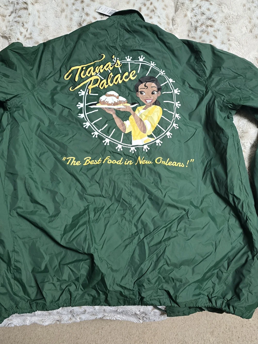 Tiana Palace Disney Our Universe Green Windbreaker Jacket Size Large NWT